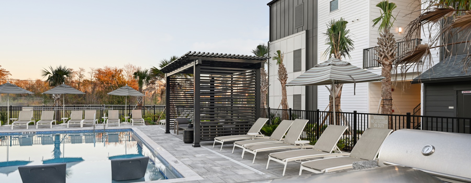 Grilling area by pool