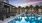 Pool deck and cabana dusk
