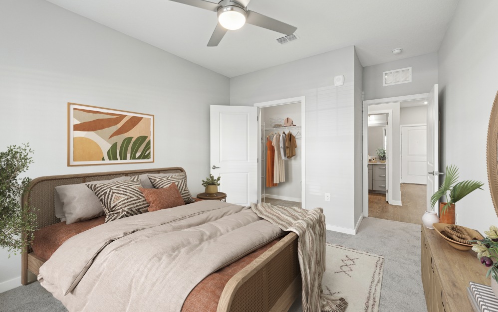 ensuite bathroom and closet in bedrooms